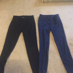 2 pair of jeggings blue and black